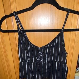 black and white striped tank top blouse